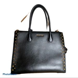 MIchael Kors handbag. Black leather with gold studs